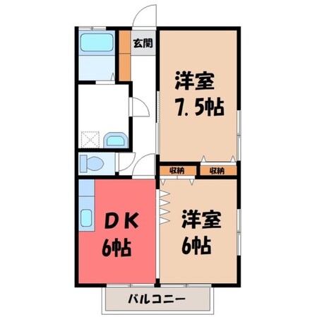 東武宇都宮駅 徒歩15分 3階の物件間取画像